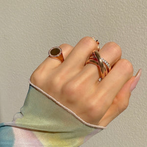 RAQUEL DBL 'X' LINE PAVED RING