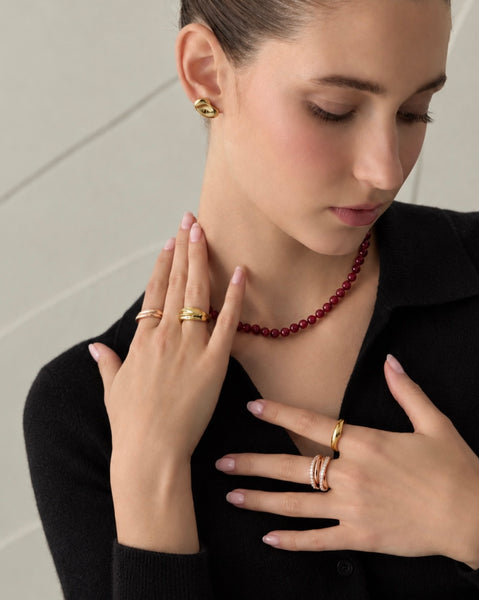 SAVINA 3 CARNELIAN BEADED NECKLACE