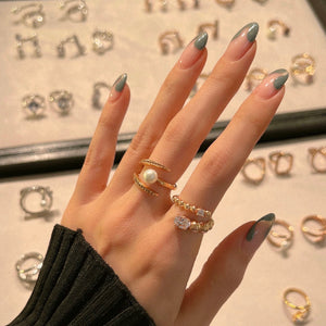 EDITH OVAL STONE BUBBLE RING