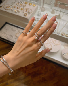 INFINITY PEARL PAVE DBL TWIST RING