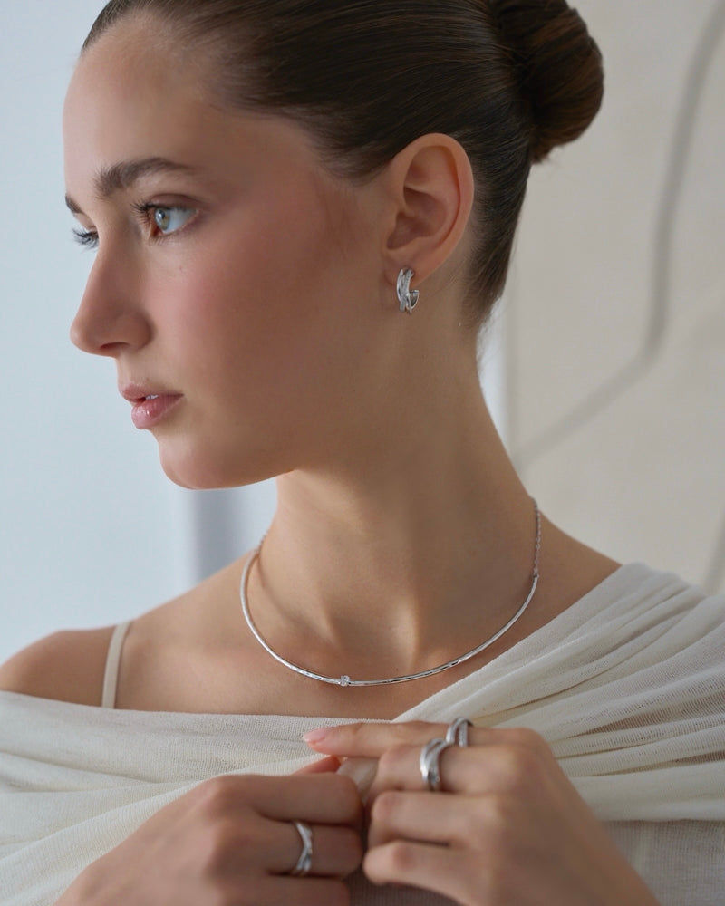 LE LIEN TRIO LINKED PAVE EARRING