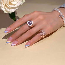 Load image into Gallery viewer, PEPE 2 HEART STONE ENAMEL RING
