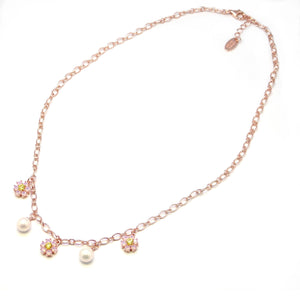 EVELINA MULTI-FLOWER LINK CHAIN NECKLACE