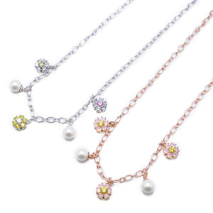 EVELINA MULTI-FLOWER LINK CHAIN NECKLACE