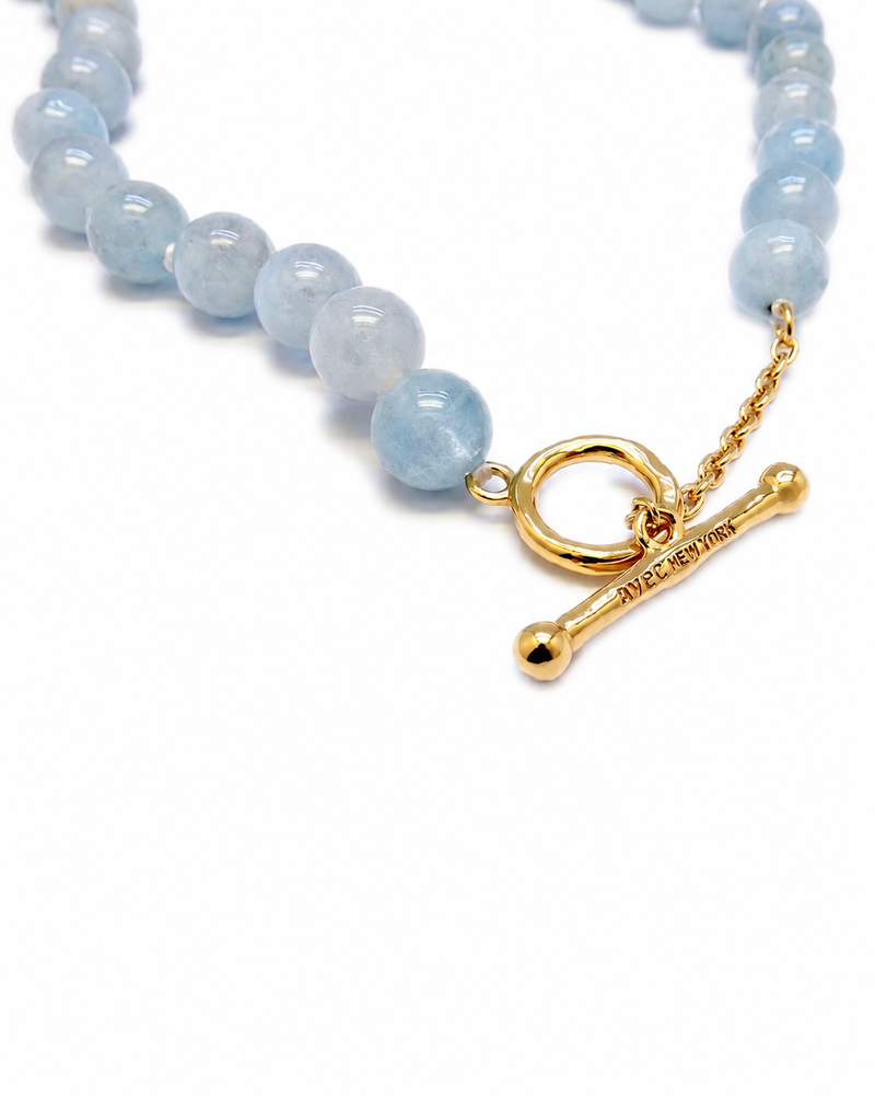 SAVINA AQUAMARINE BEADED NECKLACE
