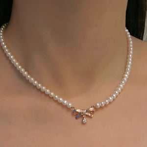 ODILIE BOW FRESHWATER PEARL NECKLACE