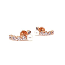 Load image into Gallery viewer, MADEMOISELLE 2 PEARL RHINESTONED EARRING
