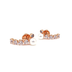 MADEMOISELLE 2 PEARL RHINESTONED EARRING