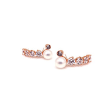 Load image into Gallery viewer, MADEMOISELLE 2 PEARL RHINESTONED EARRING
