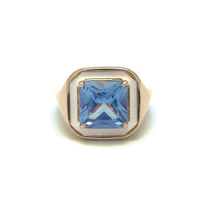 PEPE 3 SQUARE STONE ENAMEL RING