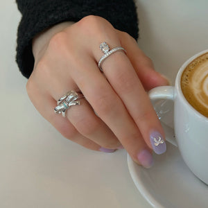 PERSONA 1 STONE CURVED PAVE RING