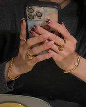 Load image into Gallery viewer, INGRID 2 CURVE PEARL OPEN BANGLE
