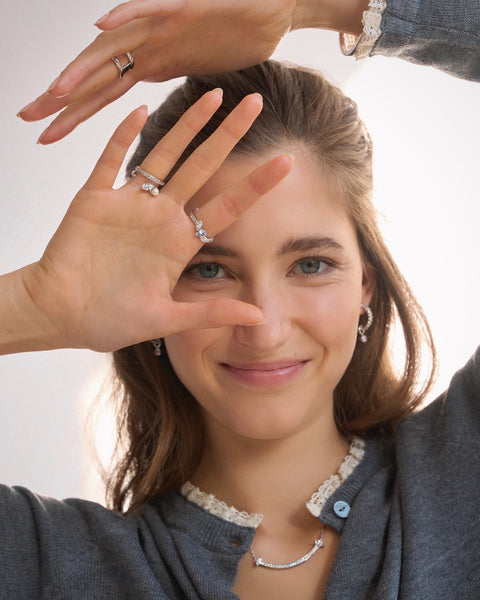 PETAL 3 TRIO STONE PAVE RING