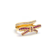 Load image into Gallery viewer, ODETTE 1 BOW WAVE PAVE RING
