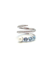 Load image into Gallery viewer, NOORE 1 PEARL RHINESTONE PAVE RING
