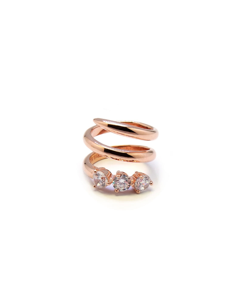 NOORE 2 RHINESTONE PINKY RING