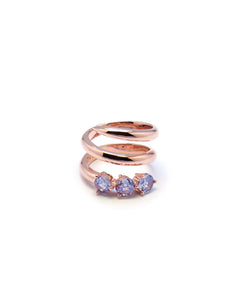 NOORE 2 RHINESTONE PINKY RING