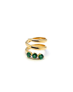 NOORE 2 RHINESTONE PINKY RING