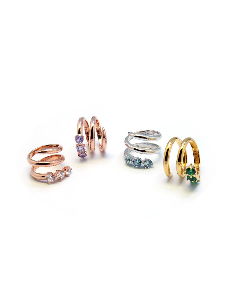 NOORE 2 RHINESTONE PINKY RING