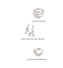 Load image into Gallery viewer, INFINITY SPIRAL DBL TWIST PAVE RING
