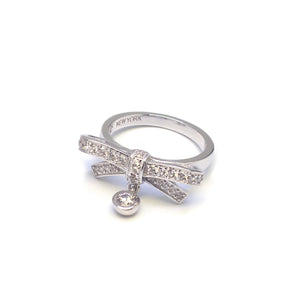 ODILIE 1 PAVE BOW DANGLE RING