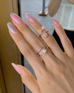 ESTELLE PEARL PAVE RING