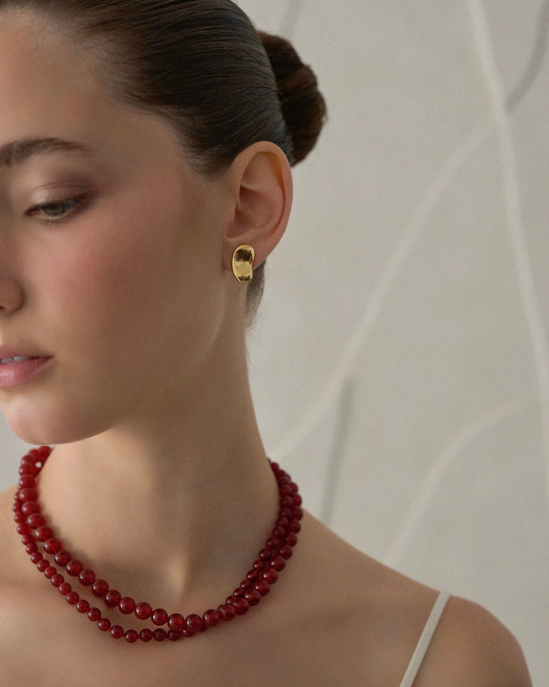 SAVINA 3 CARNELIAN BEADED NECKLACE
