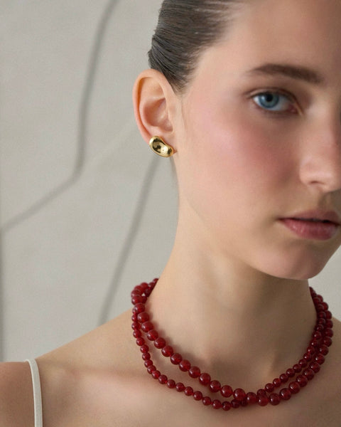 SAVINA 3 CARNELIAN BEADED NECKLACE