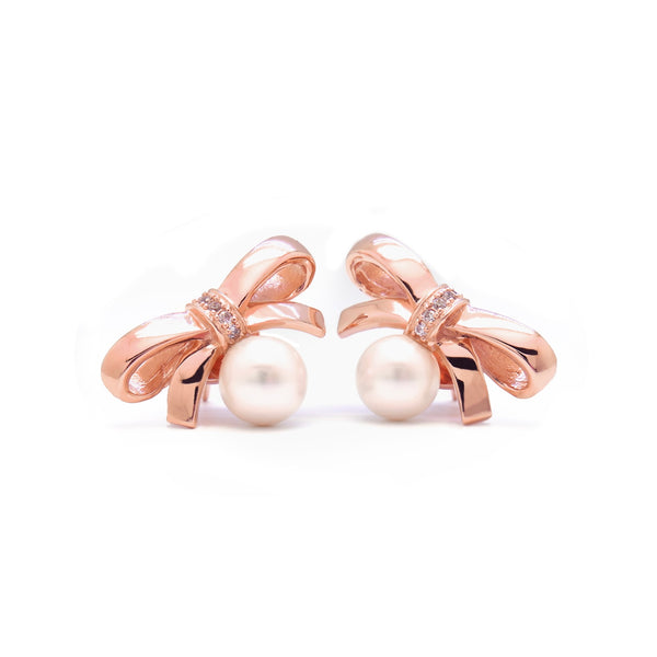 ODILIE BOW PEARL EARRING