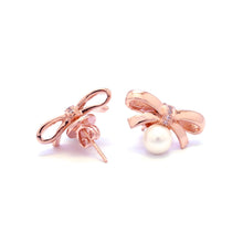 Load image into Gallery viewer, ODETTE 2 BOW PEARL EARRING
