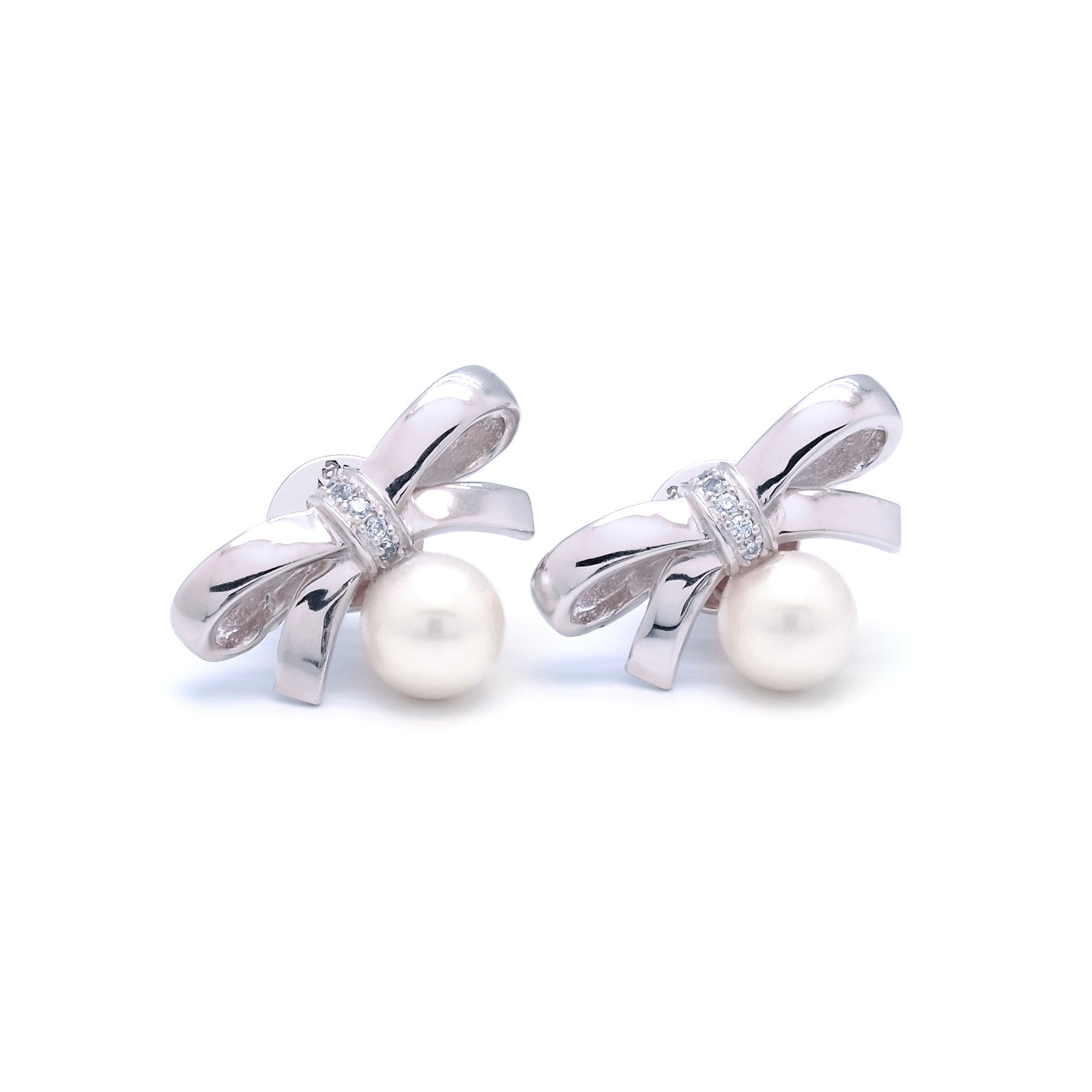 【Monday Edition】24SS PEARL PULL BOW EARRINGS Amazon.com: Pearl Bow Earrings for Women Rhinestone Bow Stud