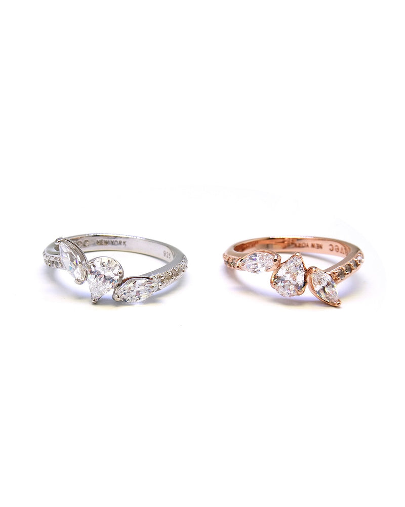 PETAL 3 TRIO STONE PAVE RING