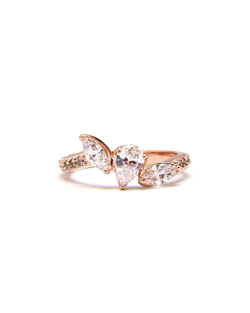 PETAL 3 TRIO STONE PAVE RING