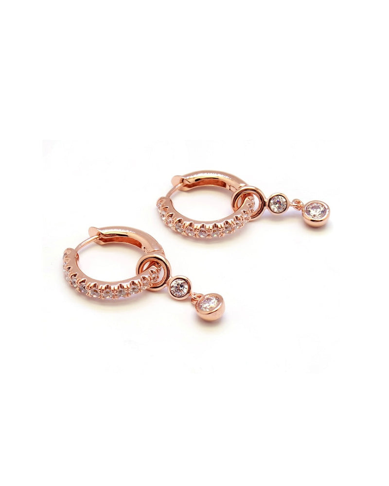 MINETTE 3 DUO STONE PAVE HOOP EARRING