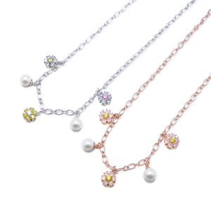 EVELINA MULTI-FLOWER LINK CHAIN NECKLACE