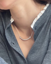 Load and play video in Gallery viewer, PETAL SMILE PAVE NECKLACE
