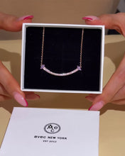 Load and play video in Gallery viewer, PETAL SMILE PAVE NECKLACE
