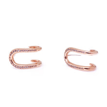 Load image into Gallery viewer, &#39;U&#39; LINE PAVE EARRING
