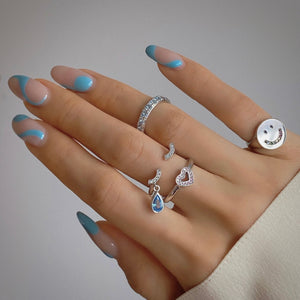 TEAR OF JOY PAVE DOUBLE RINGS