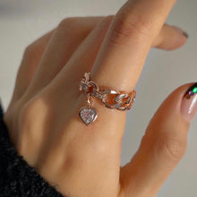 Load image into Gallery viewer, KISMET 2 HEART STONE CHAIN RING
