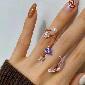 RICCO2 FLOWER PEARL KNUCKLE/PINKY RING