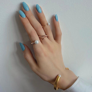 HORN PEARL KNUCKLE RING