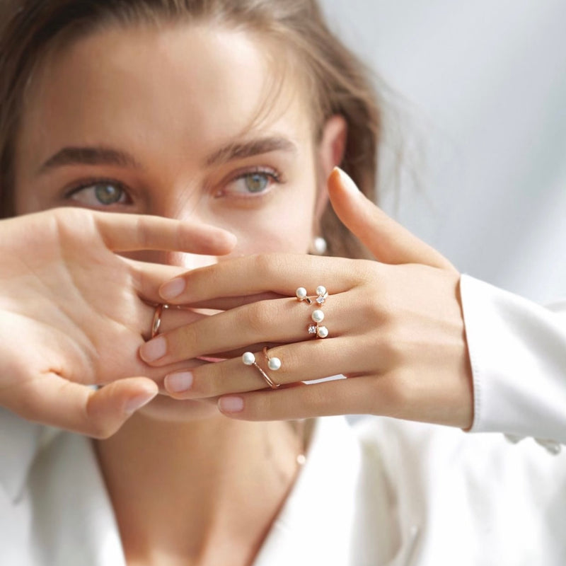 GISELLE PEARL STONE OPEN RING