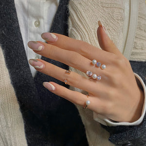 HAILEY PEARL STONE OPEN RING