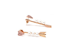 Load image into Gallery viewer, ELLEY HEART ARROW PAVE EARRING

