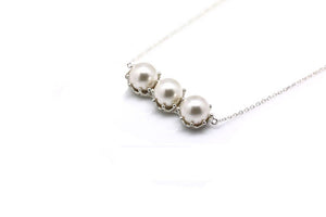 3 PEARL BAR NECKLACE