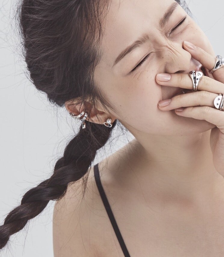 EYE PEARL SMILE PAVE EARRING