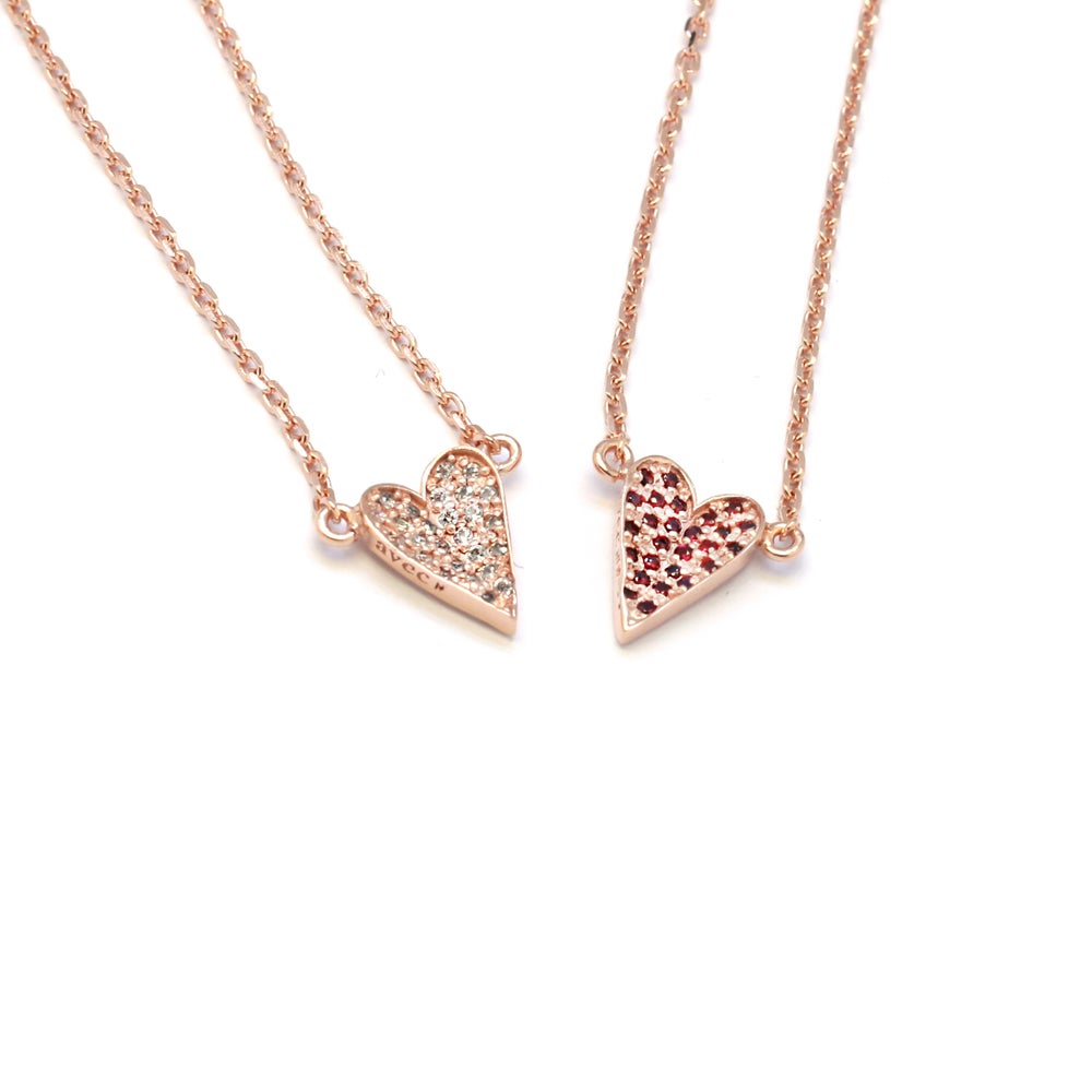 EllEY PAVED HEART CHAIN NECKLACE