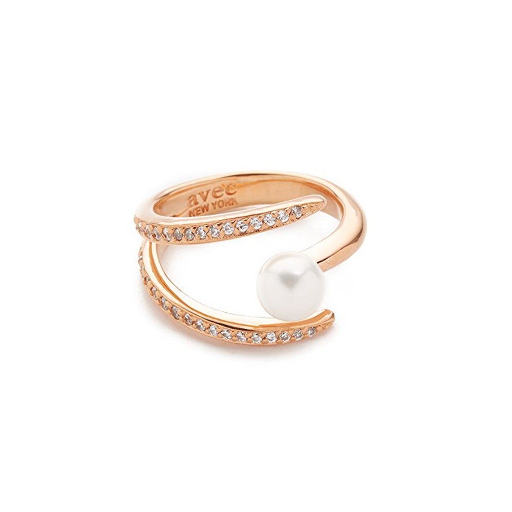ESTELLE PEARL PAVE RING