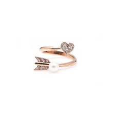 Load image into Gallery viewer, ELLEY2 PAVED HEART ARROW TWIST RING
